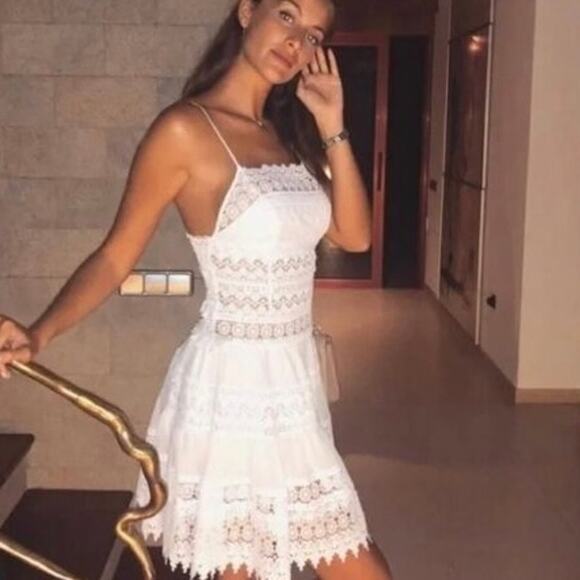 Charo Ruiz Joya Lace Mini Dress White - Picture 6 of 7